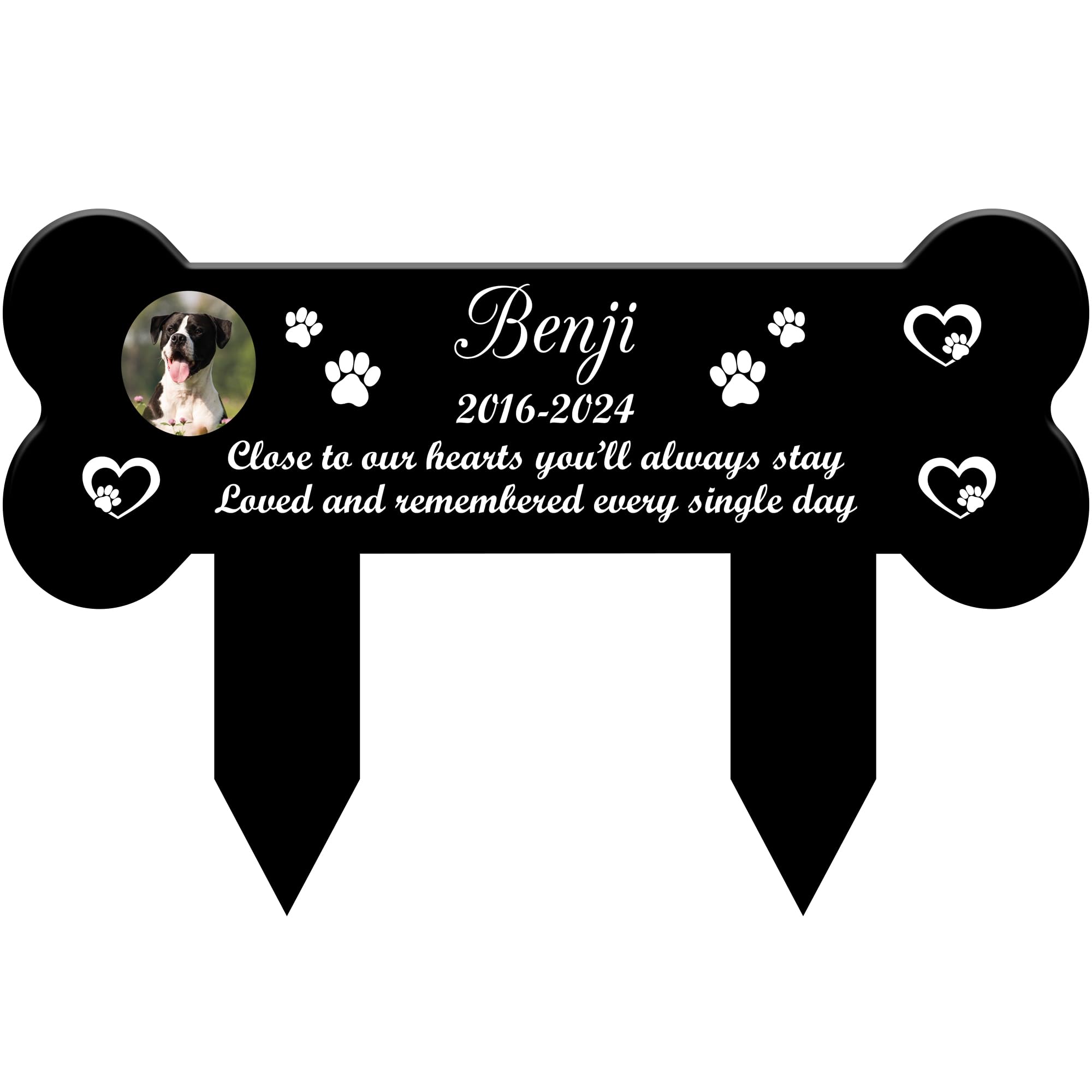 RED OCEAN Personalised Dog Memorial Plaques Dog Stake Memorial Grave For Garden Sympathy Gifts For Pet Loss