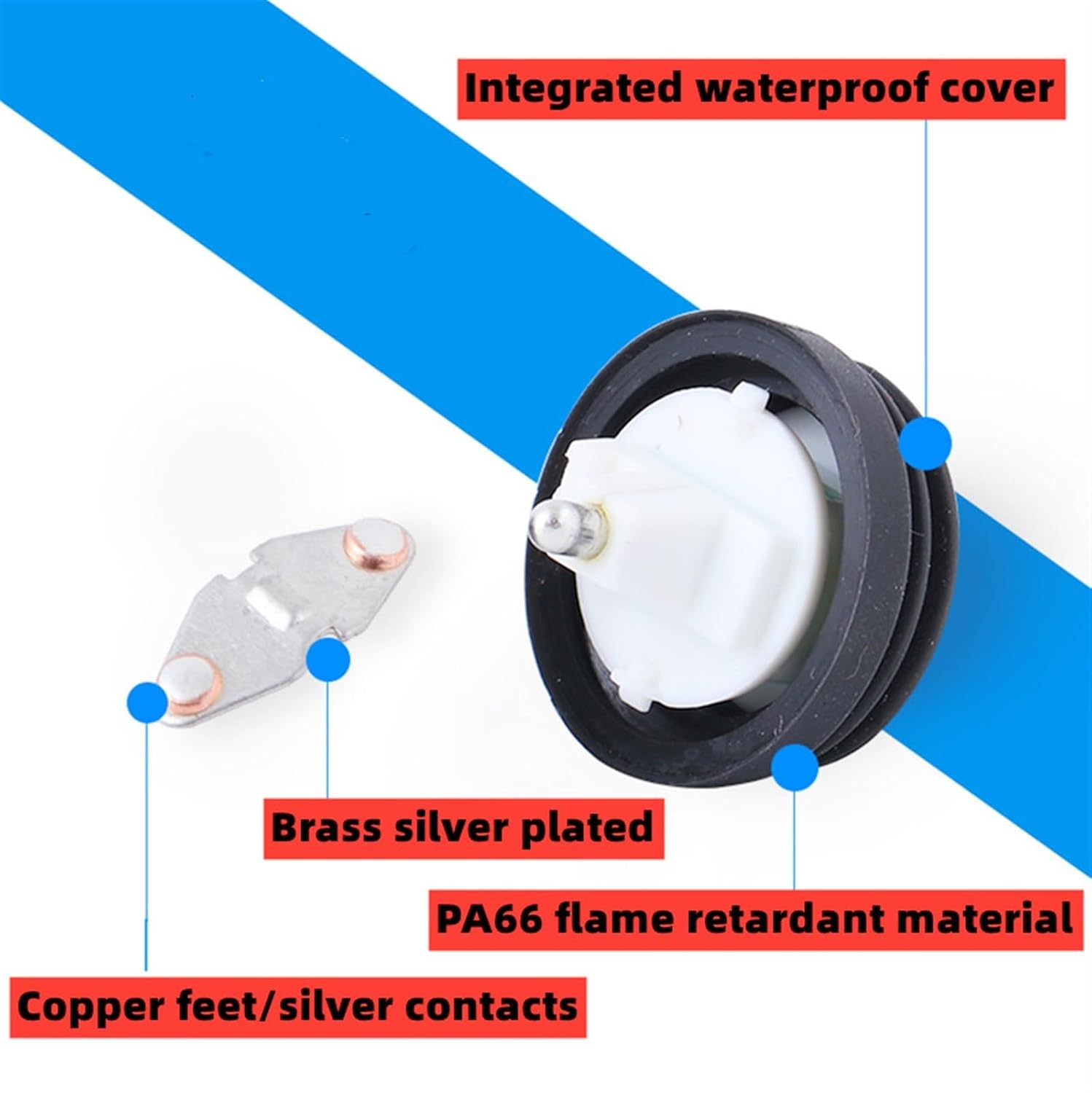 5 Pcs Mini Round Shape Waterproof Rocker Switch KCD1,ON/Off,3Pin,6A 250VAC/10A 125VAC with Lighting Power(Yellow,5 PCS_LED DC 12V-24V)