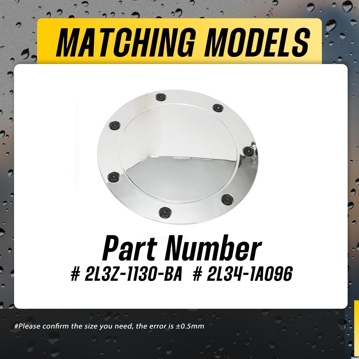 1Pc Wheel Center Cap for 2000-2003 F150 Wheel Rim 183.2mm(7.21in) Chrome Hub Cap, Replacement 2L3Z-1130-BA 2L34-1A096 Wheel Cover