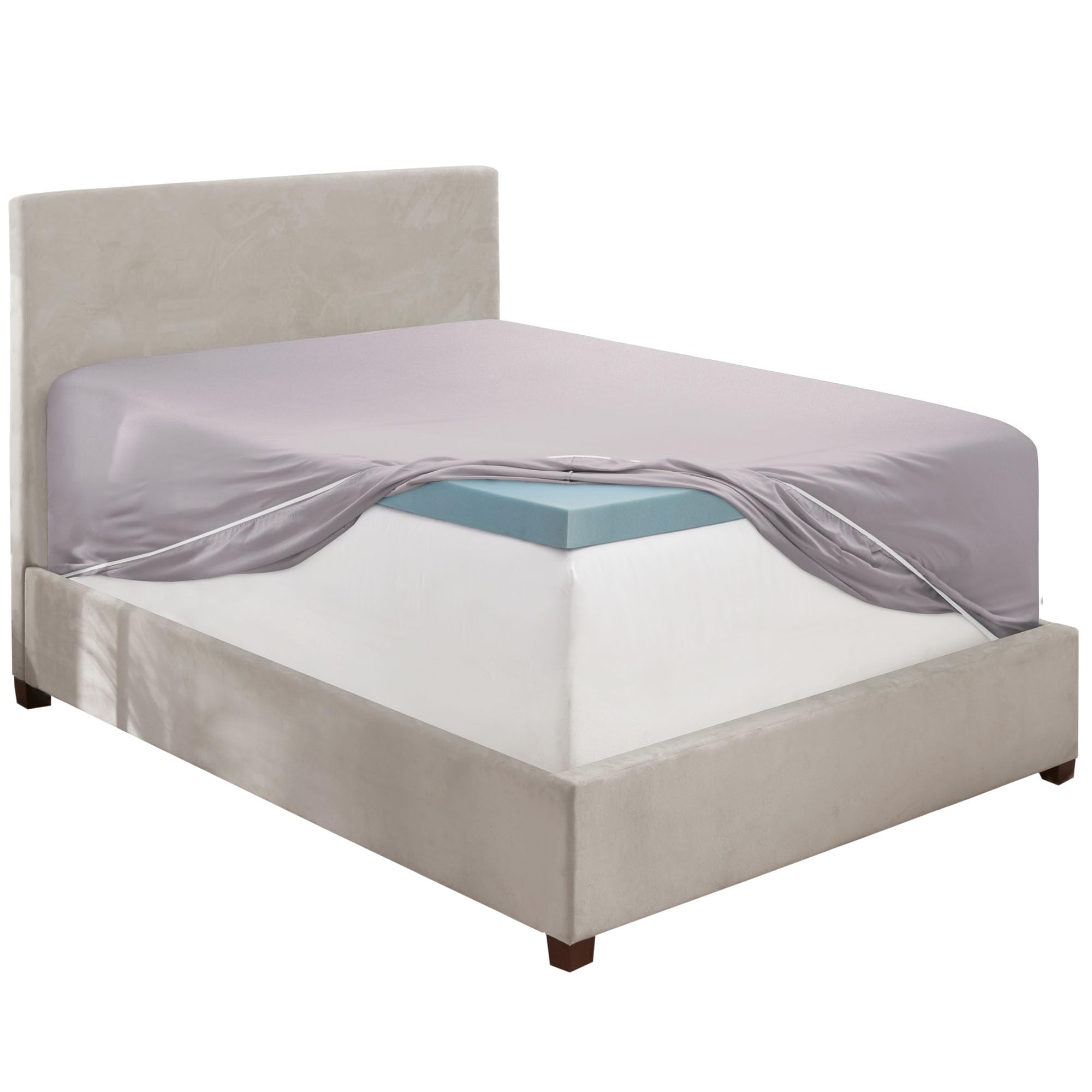 Hearth &amp; Harbor Extra Deep Pocket Queen Fitted Sheet, Grey Lavender