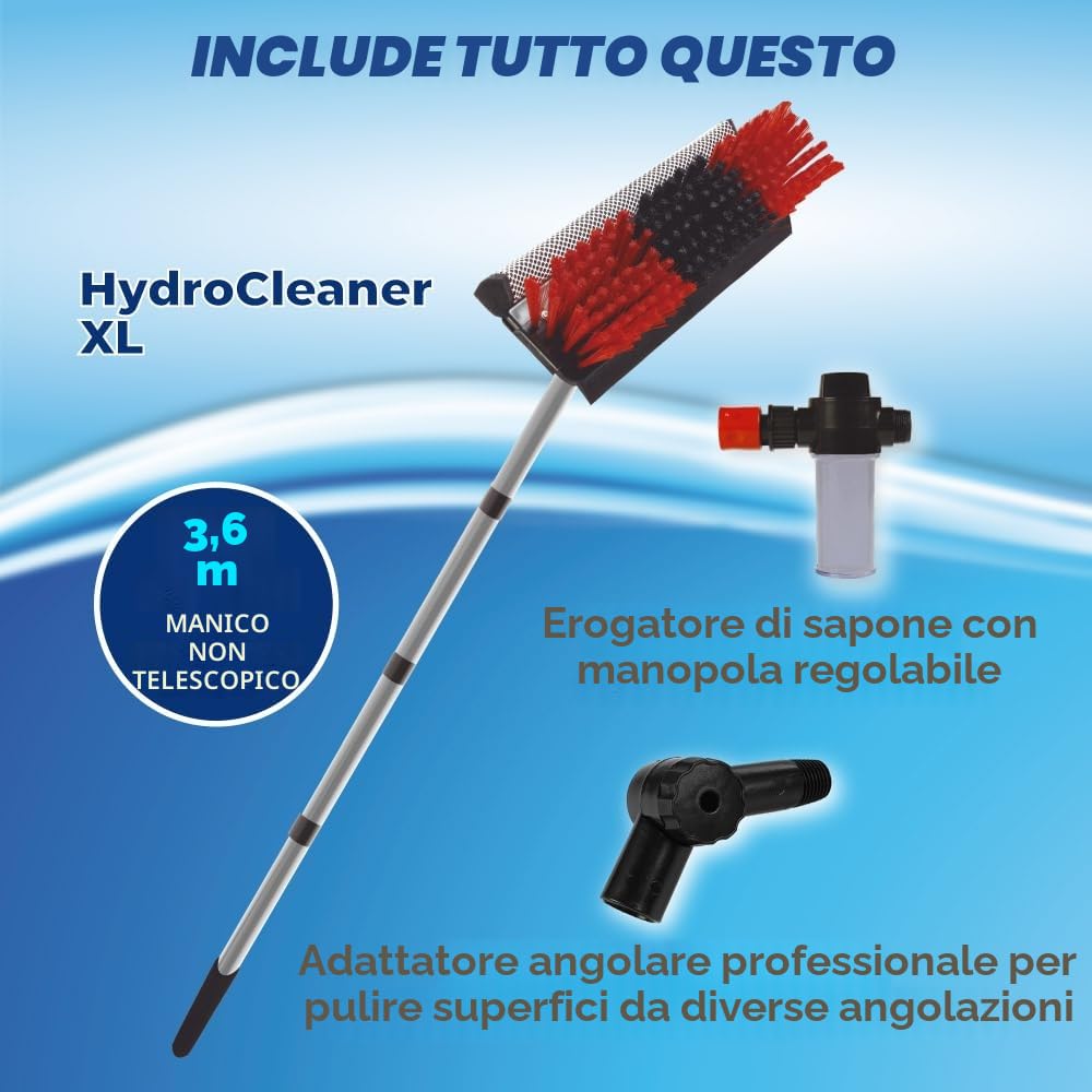 STARLYF - Telescopic Hydrocleaner, scopa telescopica per pulizia, idropulitrice telescopica, alimentazione ad acqua, dispensatore di sapone, pulizia pannelli solari, lavaggio camion, autobus, auto,
