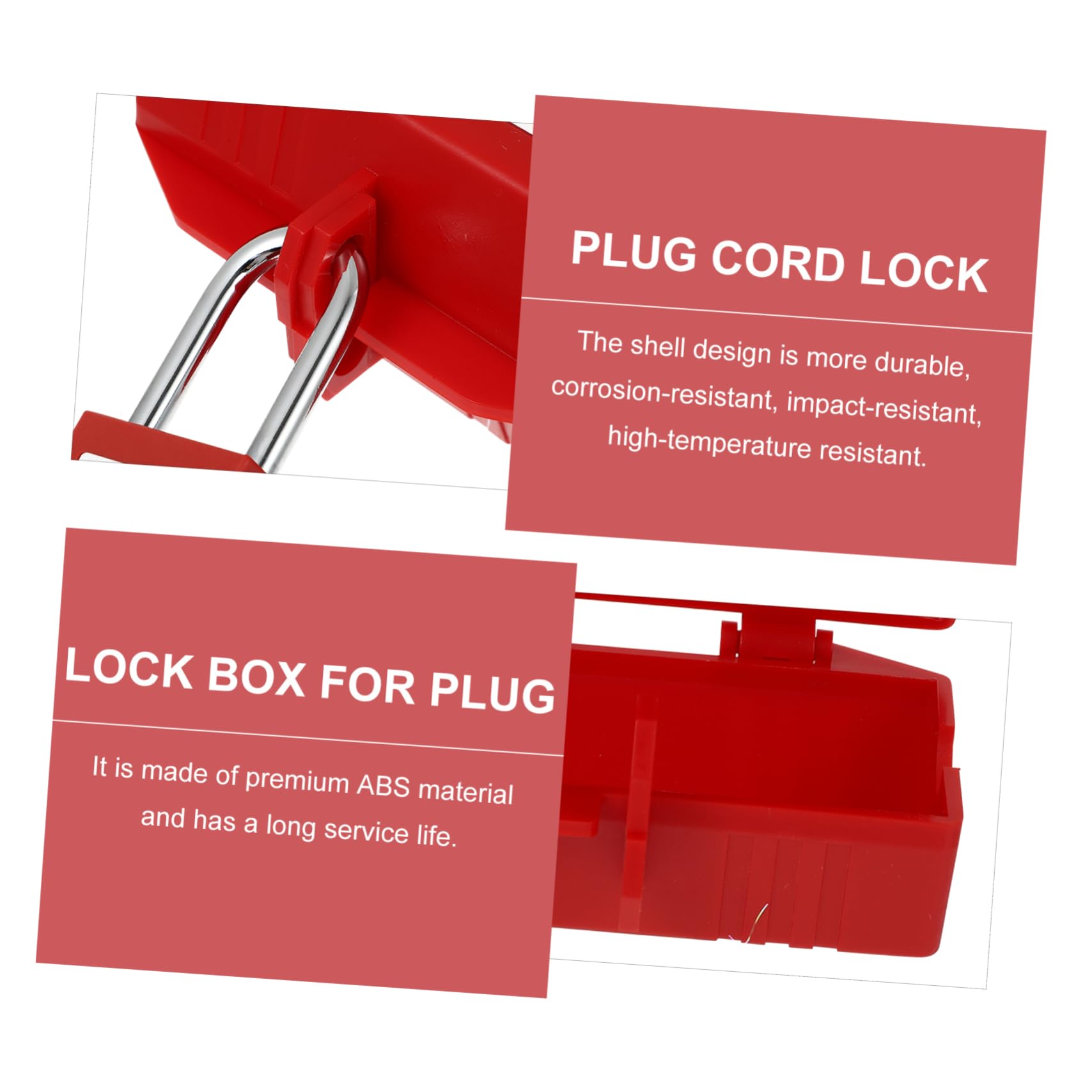 PRETYZOOM 1 Set Box Plugs Safety Lock Safety Power Plug Lock Power Plug Lockout Red Household Plug Lock