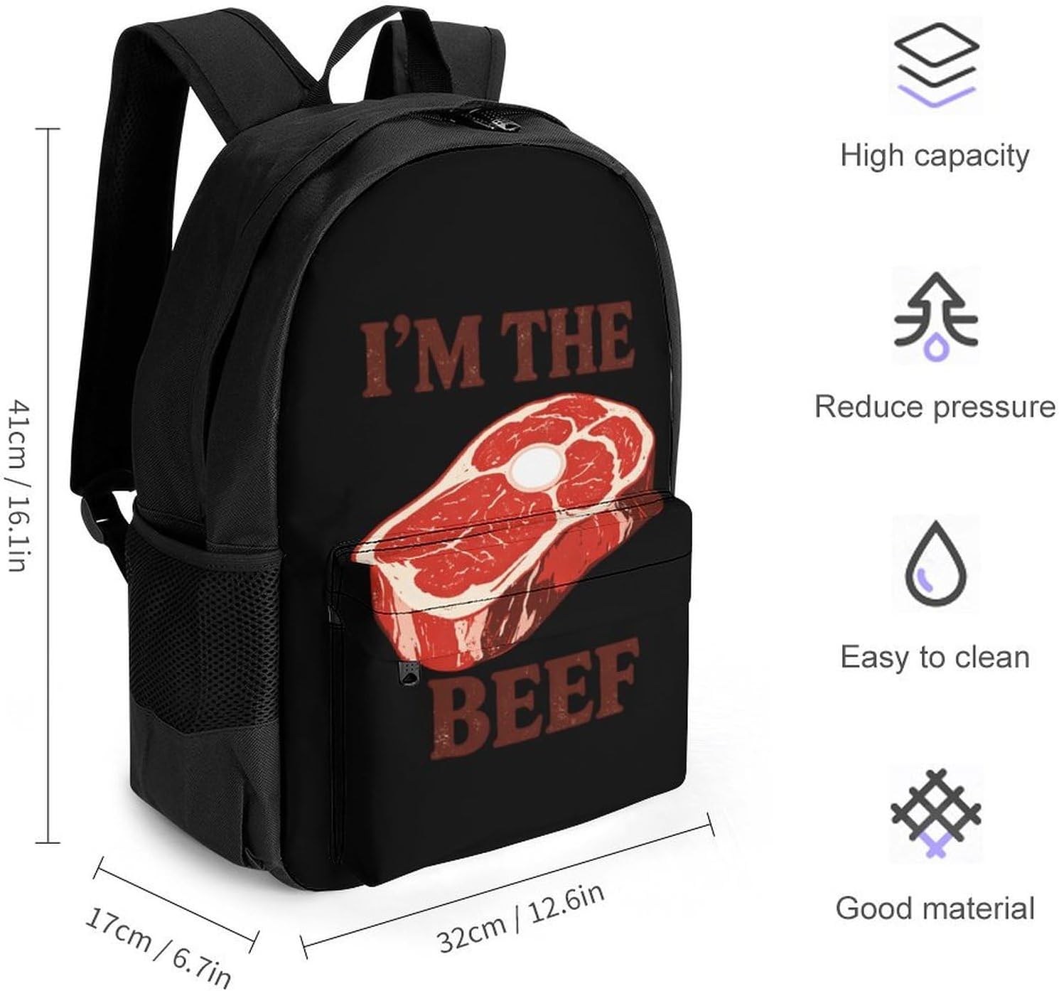 I'm The Beef Backpack Lightweight Backpacks Work Bag