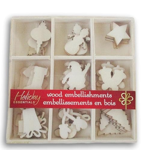 Mini Laser Cuts Wood Shape - Winter and Christmas Icons