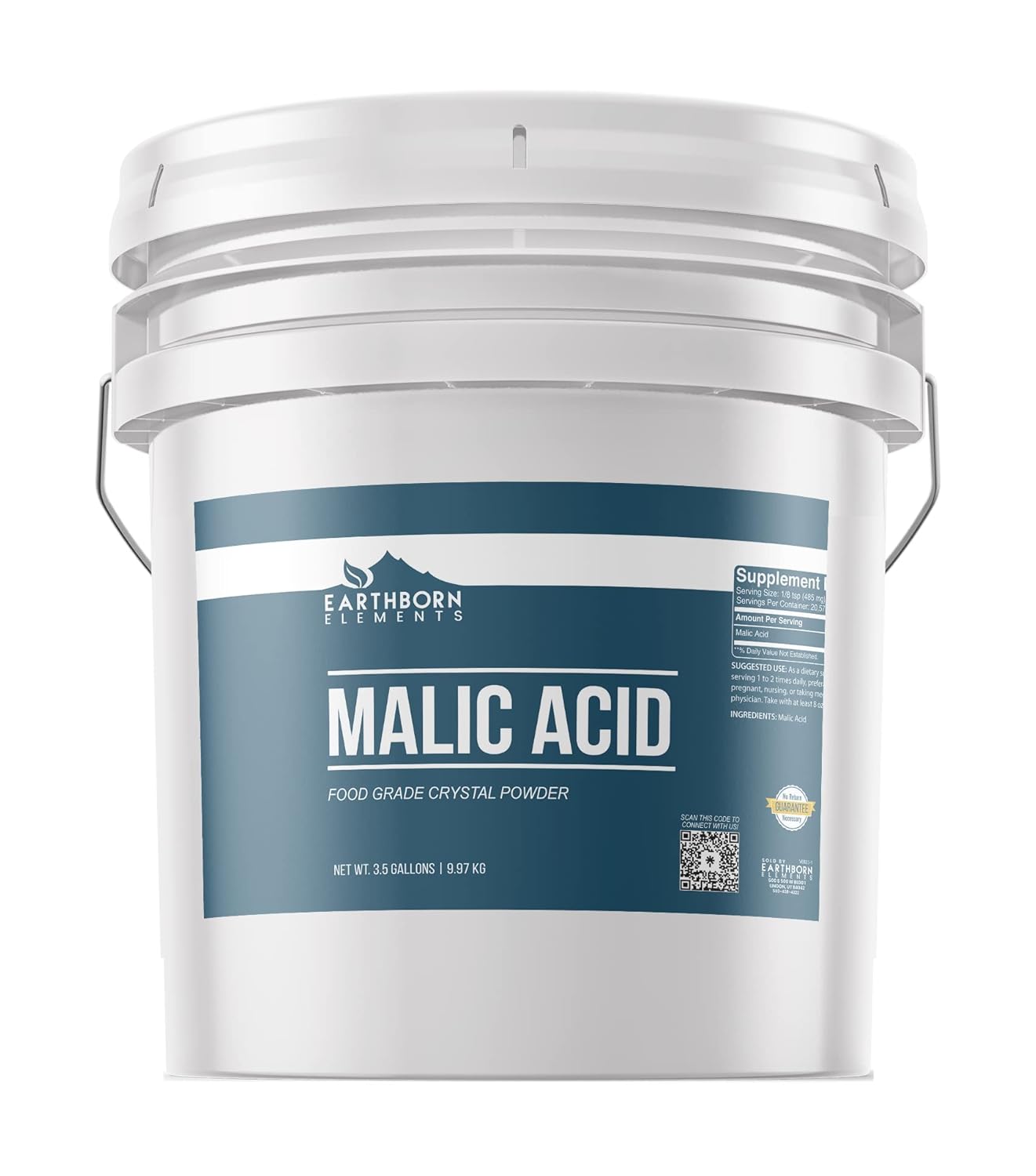 Earthborn Elements Malic Acid Powder in Resealable Bucket
