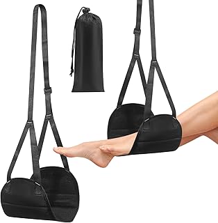 Airplane Footrest, Portable Travel Foot Hammock, Adjustable Flying Foot Rest for Long Flight Bus Train Office