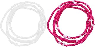 2 قطعة خرز خصر أفريقي ملون بتصميم بوهيمي للنساء من هوليبانا، سلسلة أستك للخصر والبيكيني للإرتداء كسلسلة وسوار وخلخال رائع، مجوهرات بلاستيك وزجاج