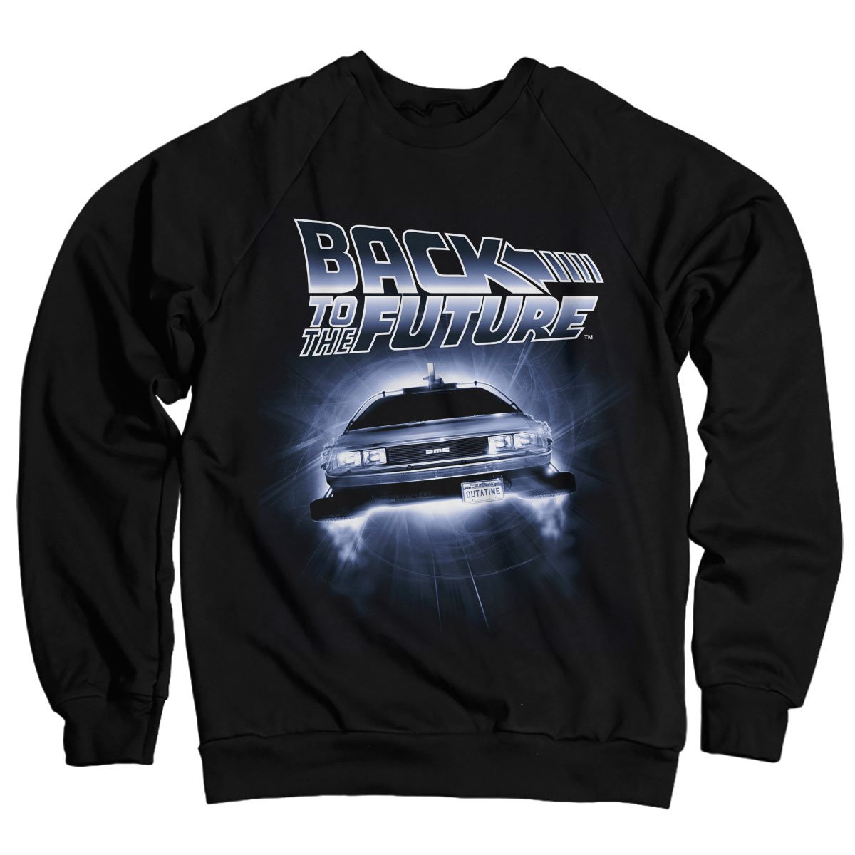 Back To The Future Officially Licensed Flying Delorean Sweatshirt (Black) Medium