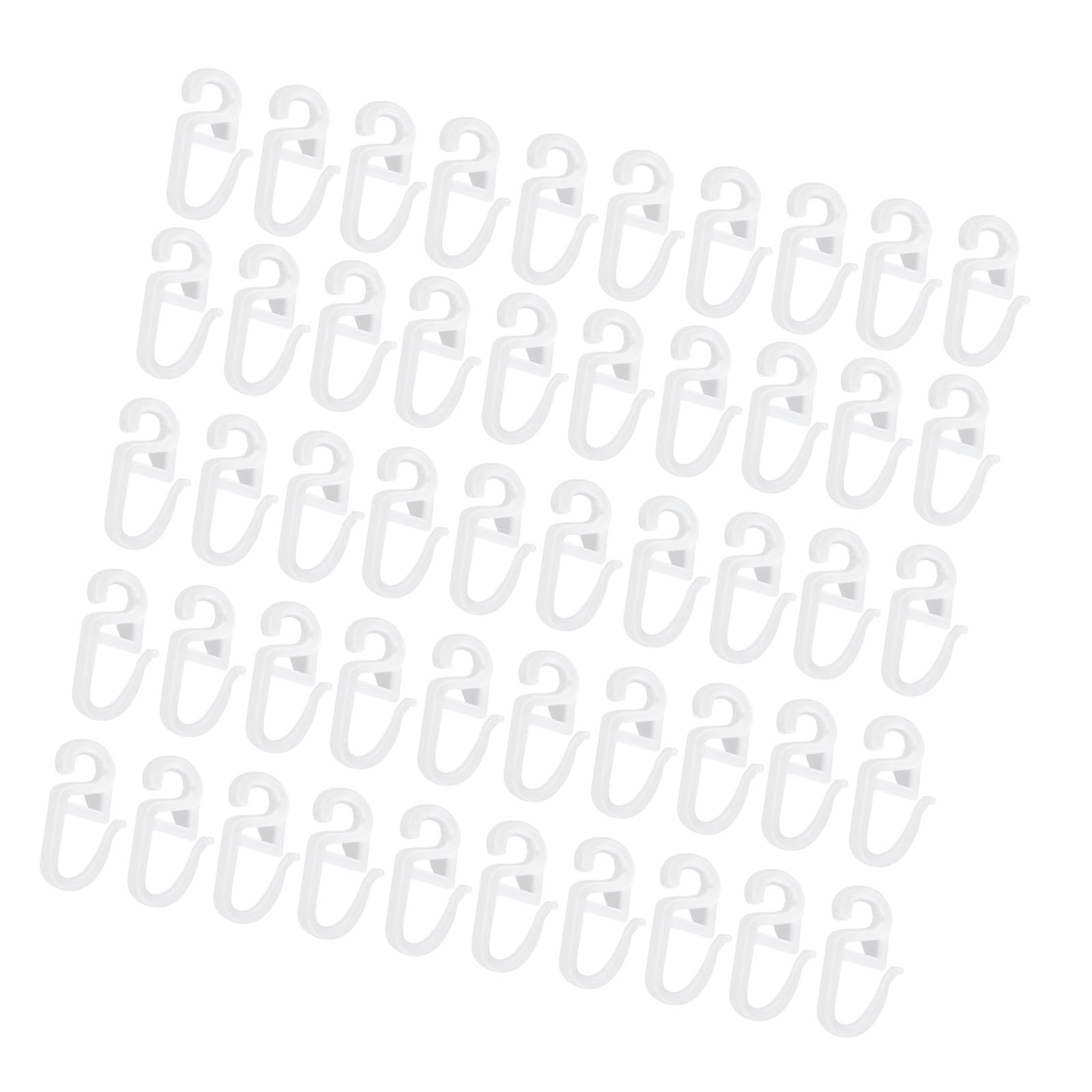 50Pieces S Shape Curtain Track Sliders Hooks for Smooth Drapery Movement Curtain Rails Gliders Hooks Clip Accessories Hardware