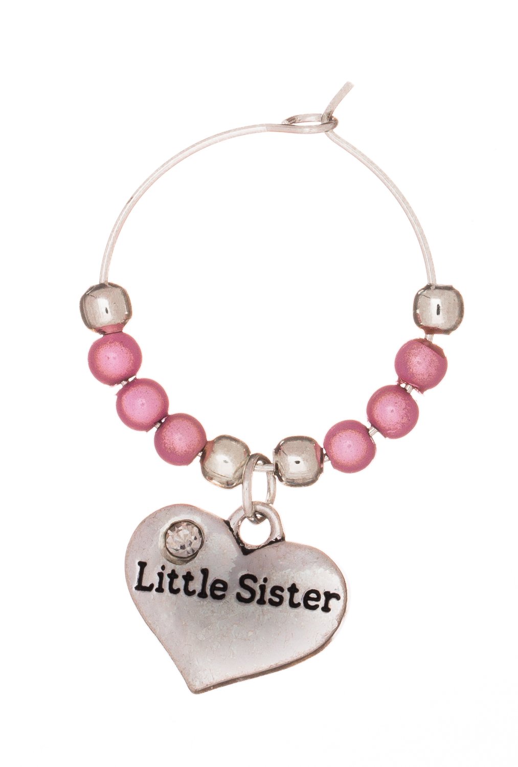 Libby's Market Place Multicolour Little Sister Wine Glass Charm On A Gift Card