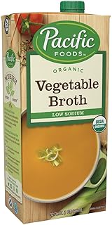 Pacific Foods Organic Vegetable Broth, Low Sodium, 32 Fl Oz (Pack of 12)