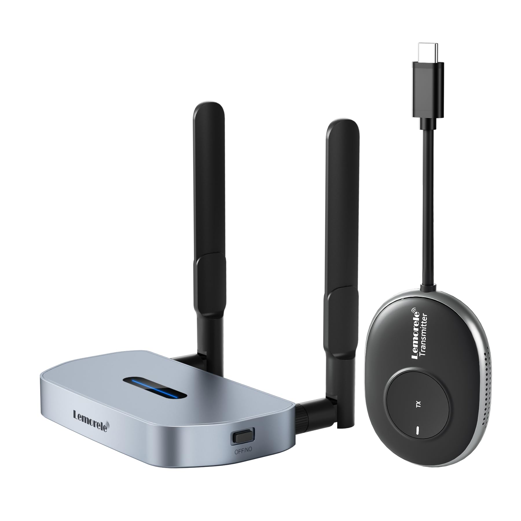 Lemorele Wireless USB-C HDMI Set, 50m, 5GHz, bis 8 TX an 1 RX, HDMI/VGA