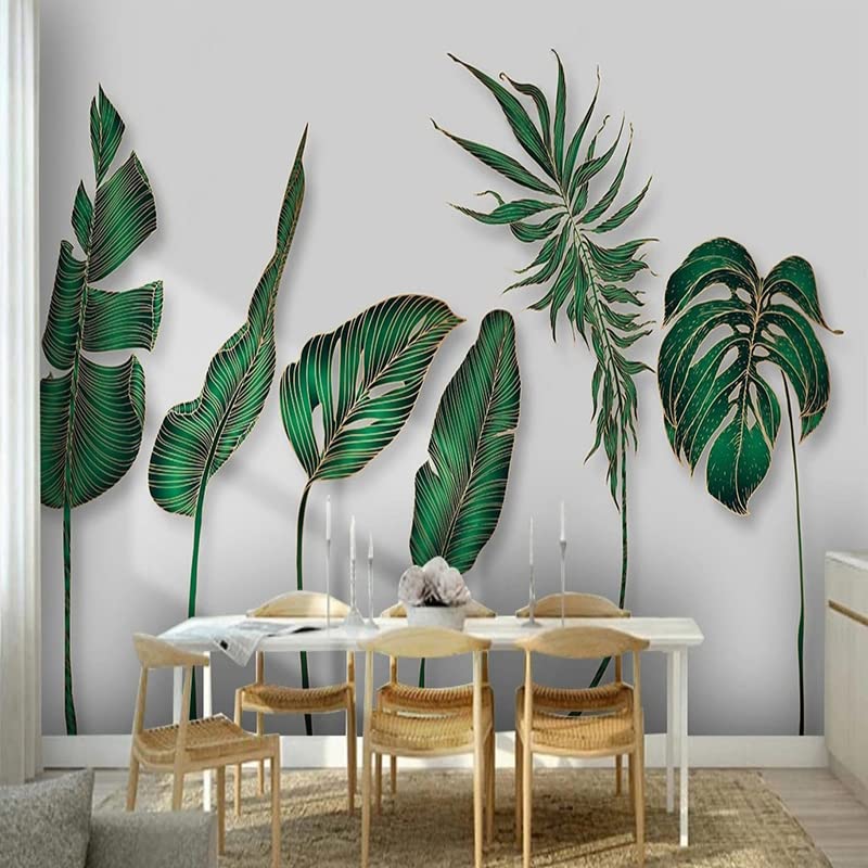 Papier peint 3D feuilles salon moderne photo peinture murale 250x175cm