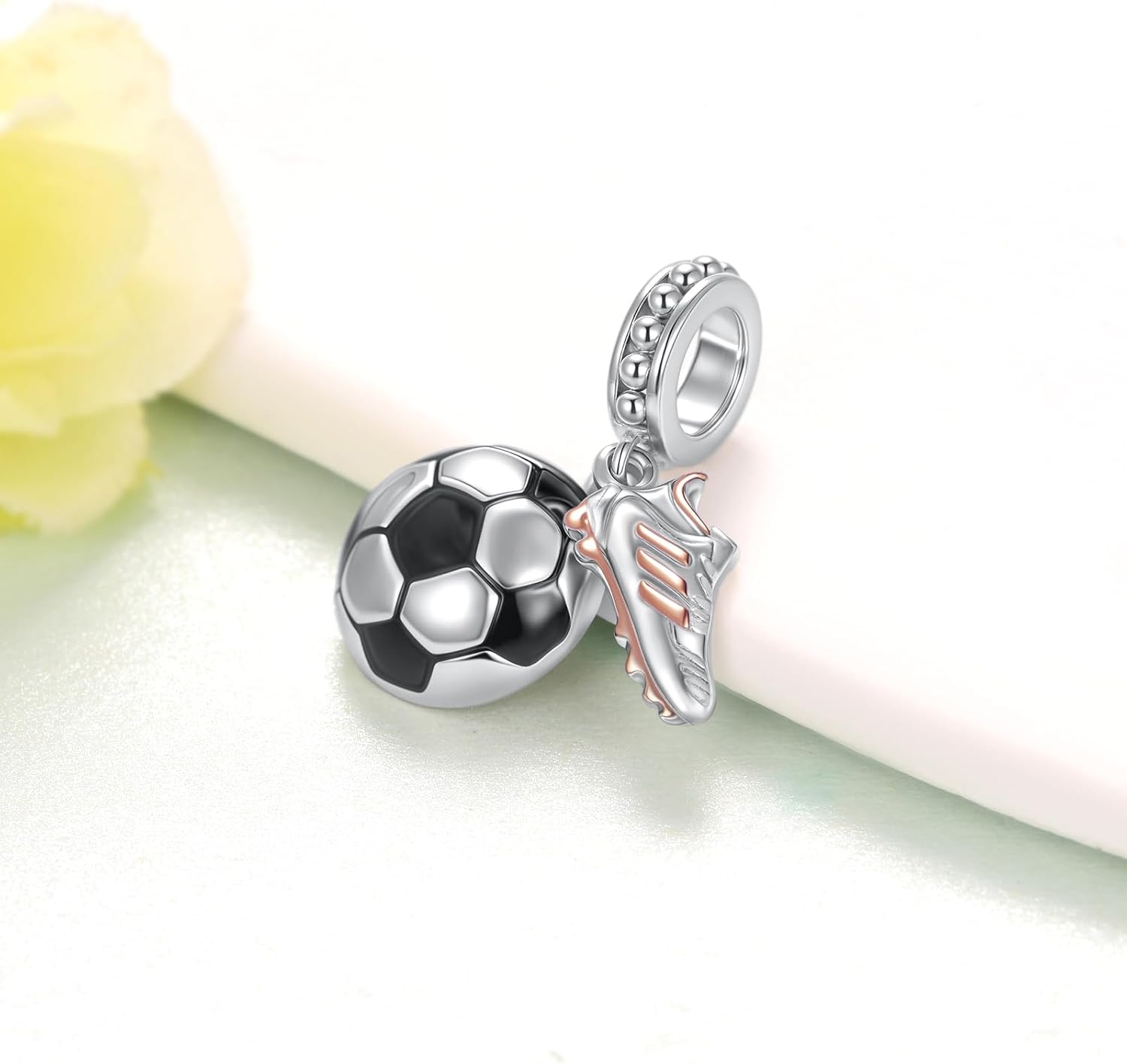 Soccer Charms 925 Sterling Silver Football Charms Sports Jewelry Gifts for Women