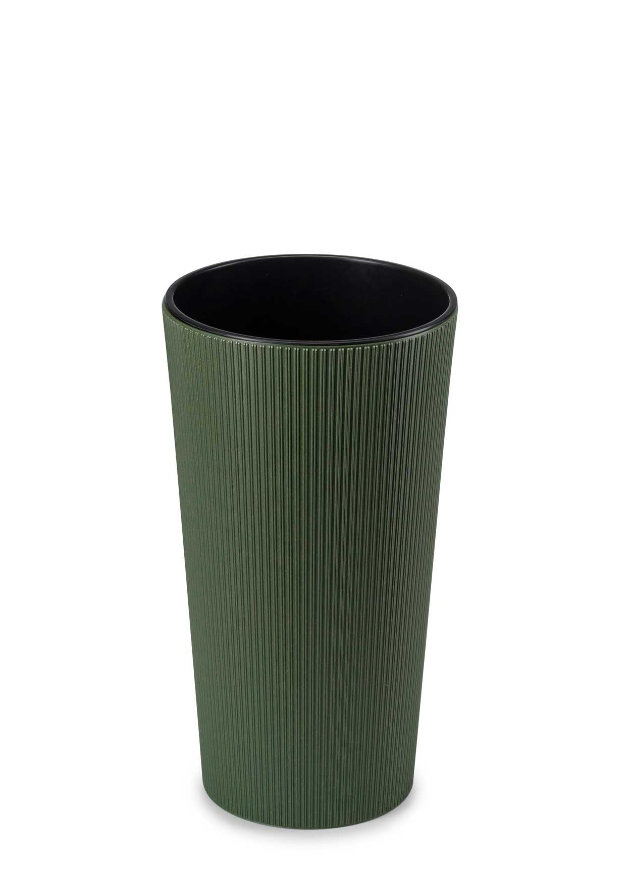 2X Vaso da Fiori Grande con Inserto per Piante | Vaso da Fiori Grande Verde in Plastica per Decorazione Soggiorno o Giardino | Set di 2 Vasi da Fiori (30xh57cm & 25xh46)