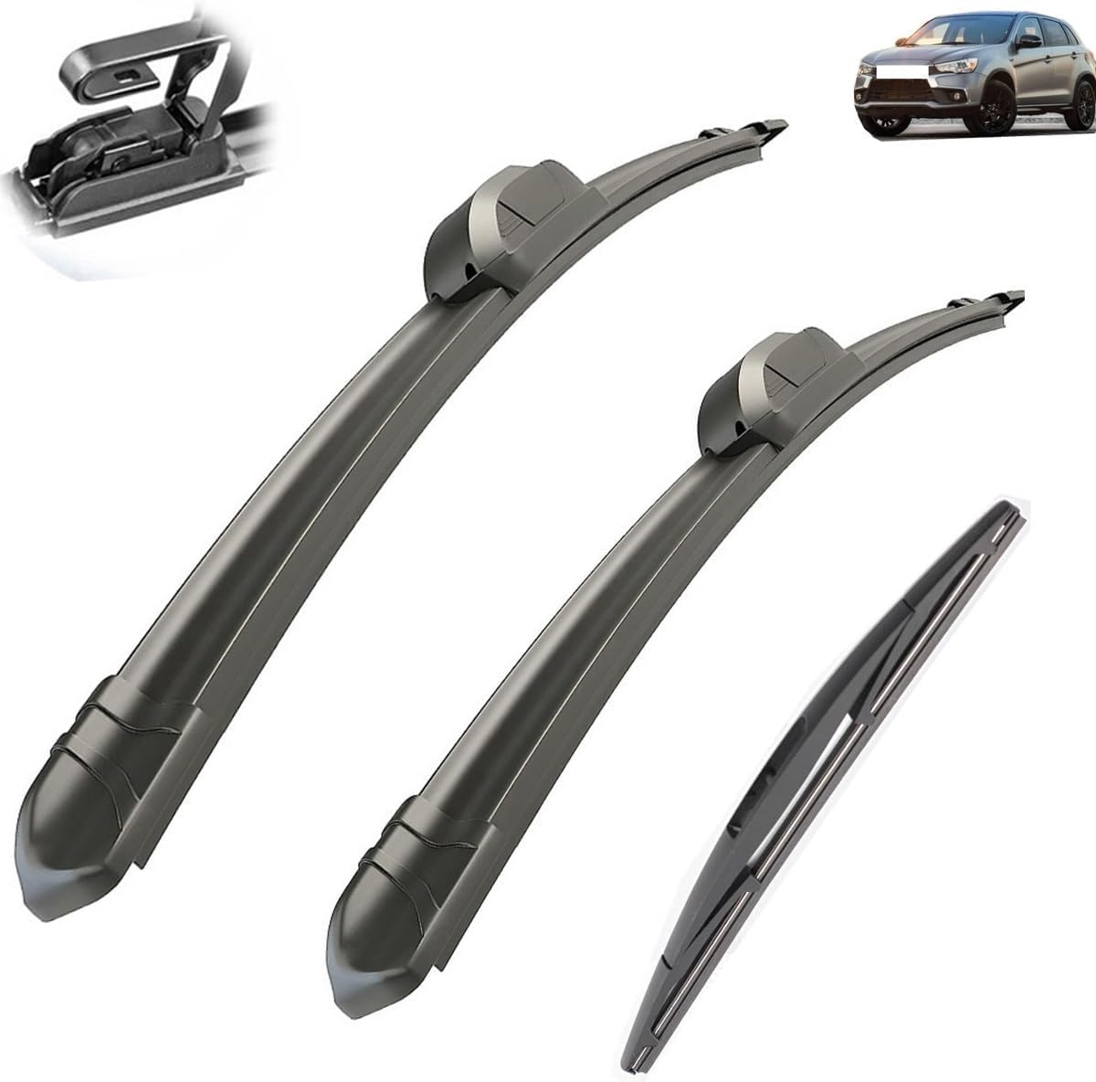 ZhangXD Front Windscreen Wipers For Mitsubishi ASX Outlander Sport RVR MK3 2010-2019, Windshield Window Brush Front Wiper Blades All-Weather Replacement Set Easy Installation