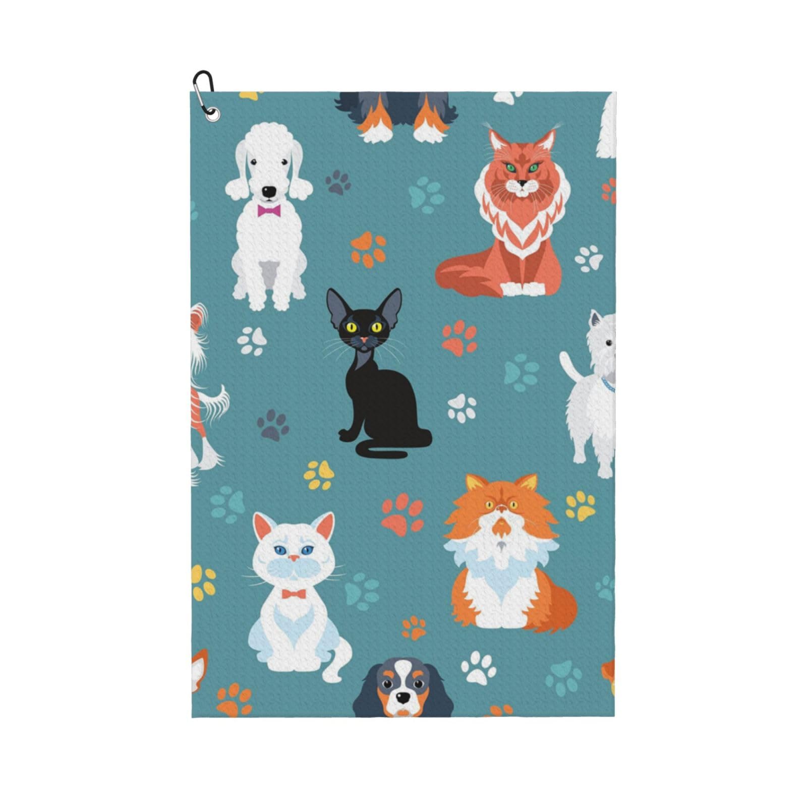 Hnnkloy Cute Labrador Dog, 16x24 in Portable Waffle Golf Towels with Carabiner Clip for Golf Bag