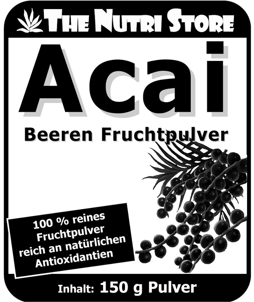 Acai Beeren Fruchtpulver 150 g - 100% reines Fruchtpulver reich an natürlichen Antioxidantien