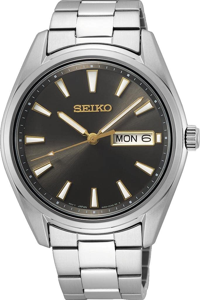 Seiko Zegarek męski kwarcowy stal szlachetna z paskiem ze stali szlachetnej SUR343P1, srebro, Rozmiar uniwersalny, bransoletka