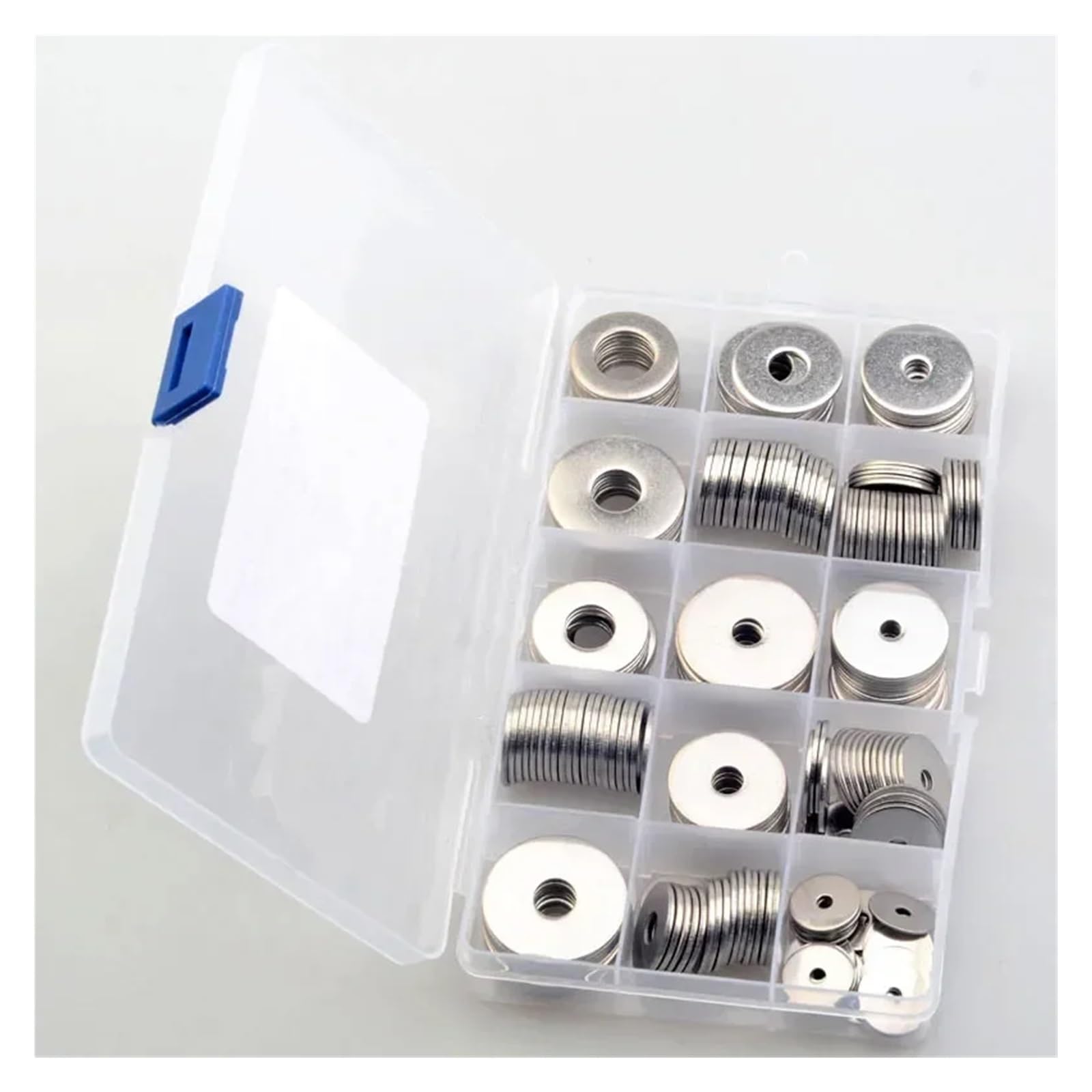 Assortiment de rondelles plates Jeu de grandes rondelles plates en acier inoxydable, joint grande taille M3 M4 M5 M6 M8 M10 M12, 225 pièces