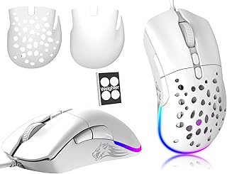ZIYOU LANG G-PRO Mice D19 Wired Gaming Mouse for Laptop, Programmable Backlight Mouse 7 Buttons, White Mouse Gaming, 12,000 Dpi Adjustable, for Windows Mac/Macbook Pro/Air/HP/Huawei/Samsung