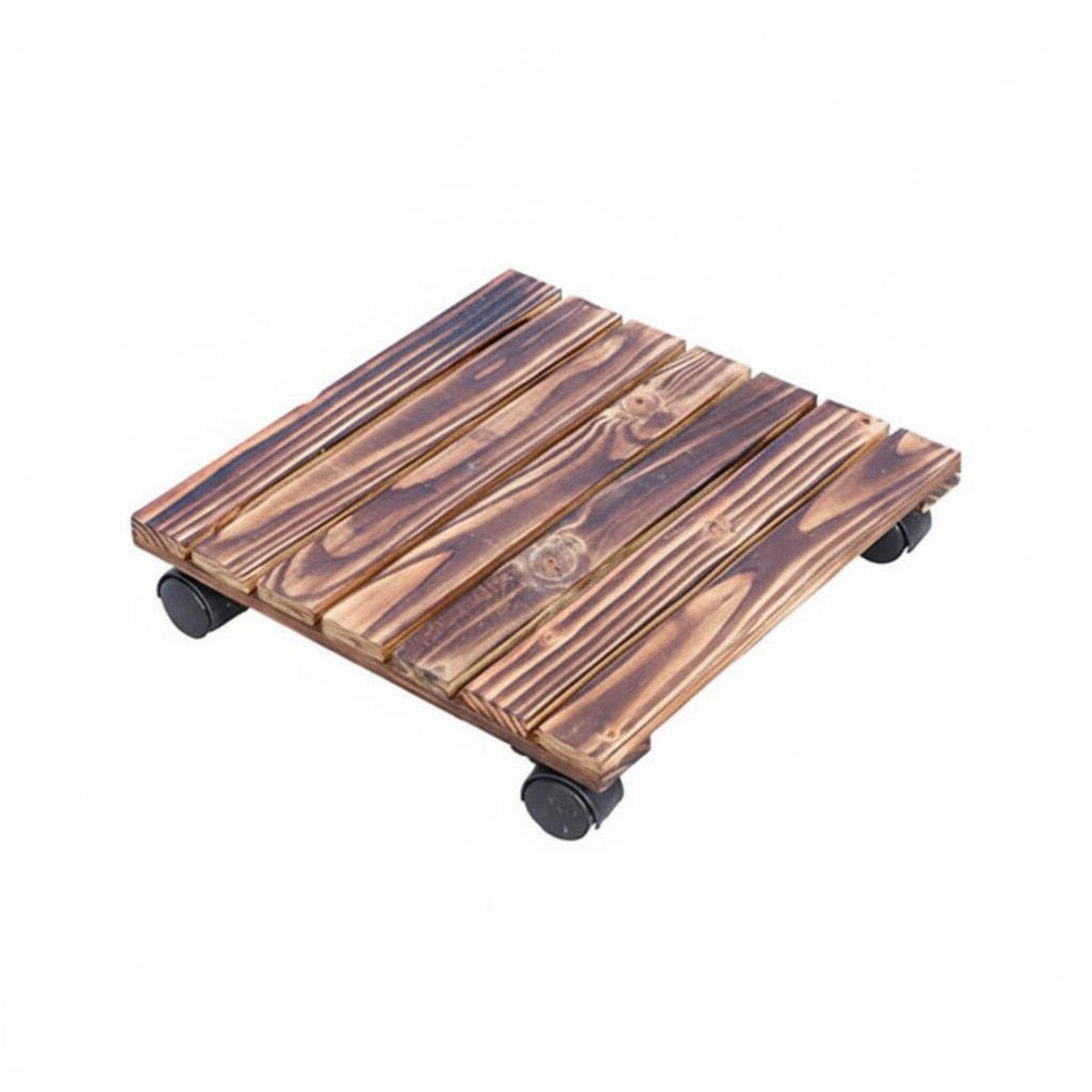 CALANDIS Planter Tray with Wheels Anti Wood Rolling Pot Trolley Heavy Duty Wooden Plant Pot Trolley for Outdoor, Indoor, Balcony 40x40cm Square Baskets, Pots & Window Boxes-image-30