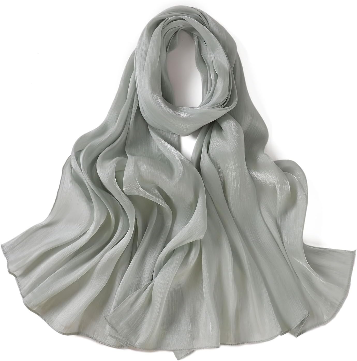 Premium Hijab Head Scarf for Women Lightweight Shimmer Hijab Head Wrap Scarves Crepe Satin Scarf Shawl Wrap