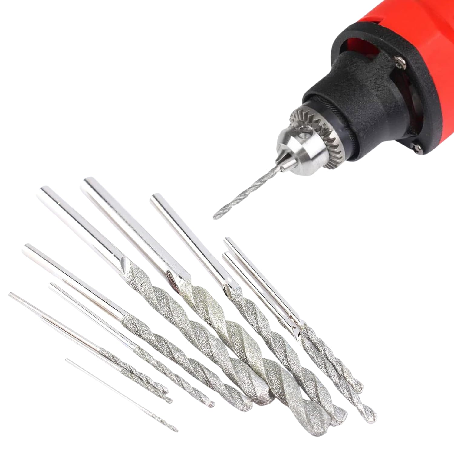 Jadeshay Diamond Twist Drill Bit,10Pcs Drill Bits for Glass Wood Jade Stone Tile Metalworking,Multipurpose Drilling Tool 0.8/1.0/1.2/1.5/1.8/2.0/2.5/3.0/3.5/4.0mm