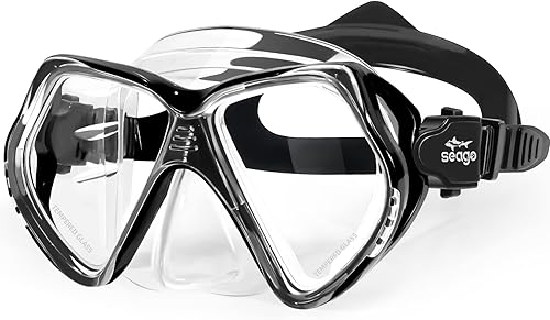 Miniatura 10 de Seago Gafas de natación para niños con cubierta para la nariz, máscara de esnórquel, máscara de buceo y natación, vidrio templado antivaho con Rojo