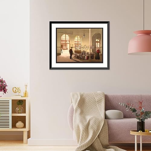 Impresión enmarcada histórica, Source de la Grande Grille (sala de bebidas) Vichy Francia, 17.0 in x 21.0 in