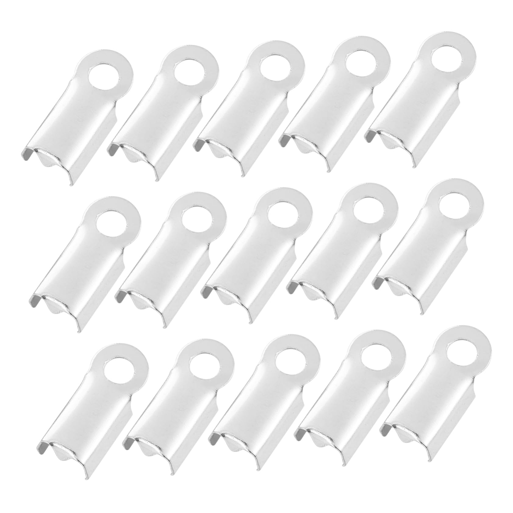 IWOWHERO 500pcs Smooth Square Clip Jewelry Making Clamp Kit for Ribbon Wire Jewelry