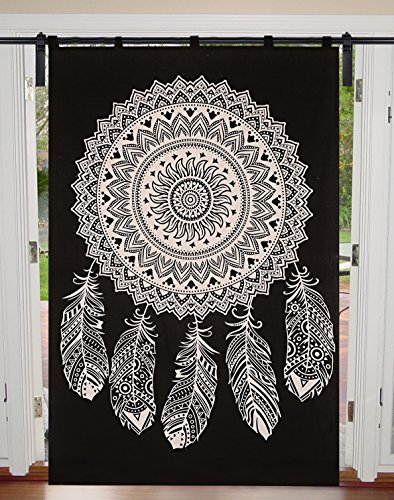 Mandala Tapestry Curtains, Boho Curtains, Tapestry Drapes, Mandala Wall Hanging, Indian Curtains Mandala Window Treatment Door Hanging,Single PC Set Mandala Curtains,Wall Hanging, Room Decor Curtain