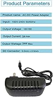 Vista 2 de 12 Volt 2A Power Supply DC 12v Power Cord 100-240V AC to DC 12V 2Amp 1A Power Supply Adapter 12V AC/DC Adapter Transformer 5.5mm x 2.5mm dc Plug for