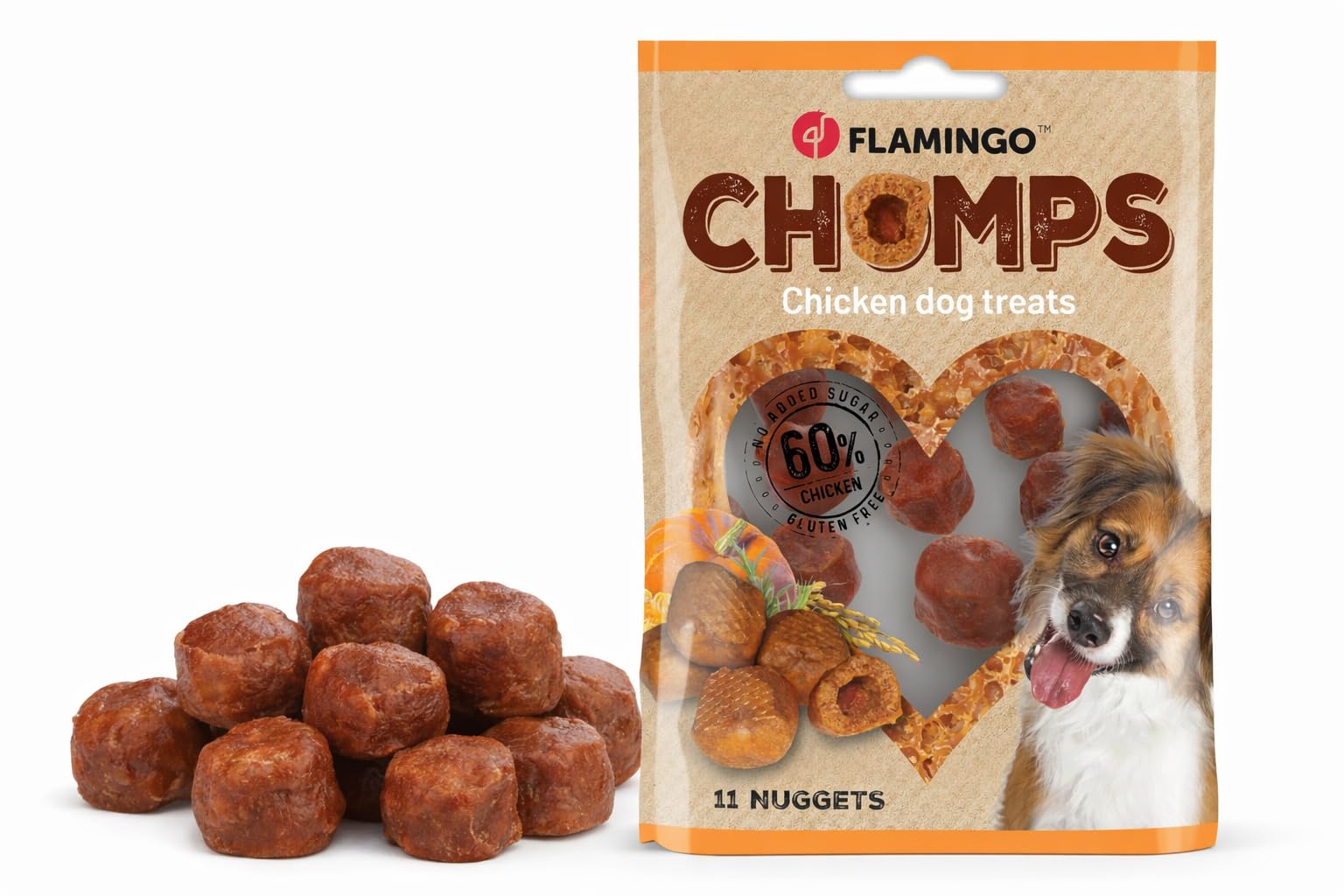Flamingo Snack Chomps – Nuggets mit Huhn | 100% Natürlicher & Leckerer Hundesnack!