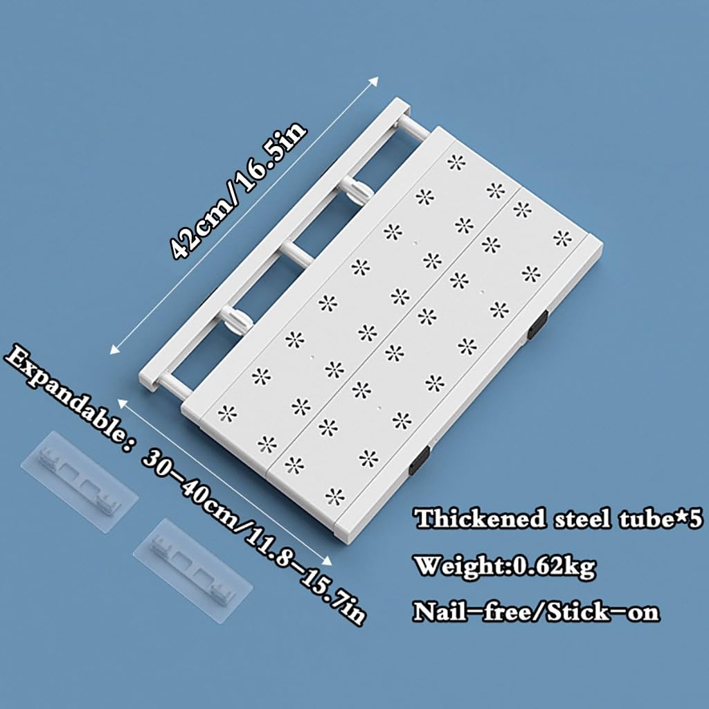 Scaffale estensibile a tensione per armadio, telescopico regolabile, organizer portaoggetti, scaffale per armadio estensibile, divisore separatore, ripiani estensibili per camere da letto (30-40 x 42