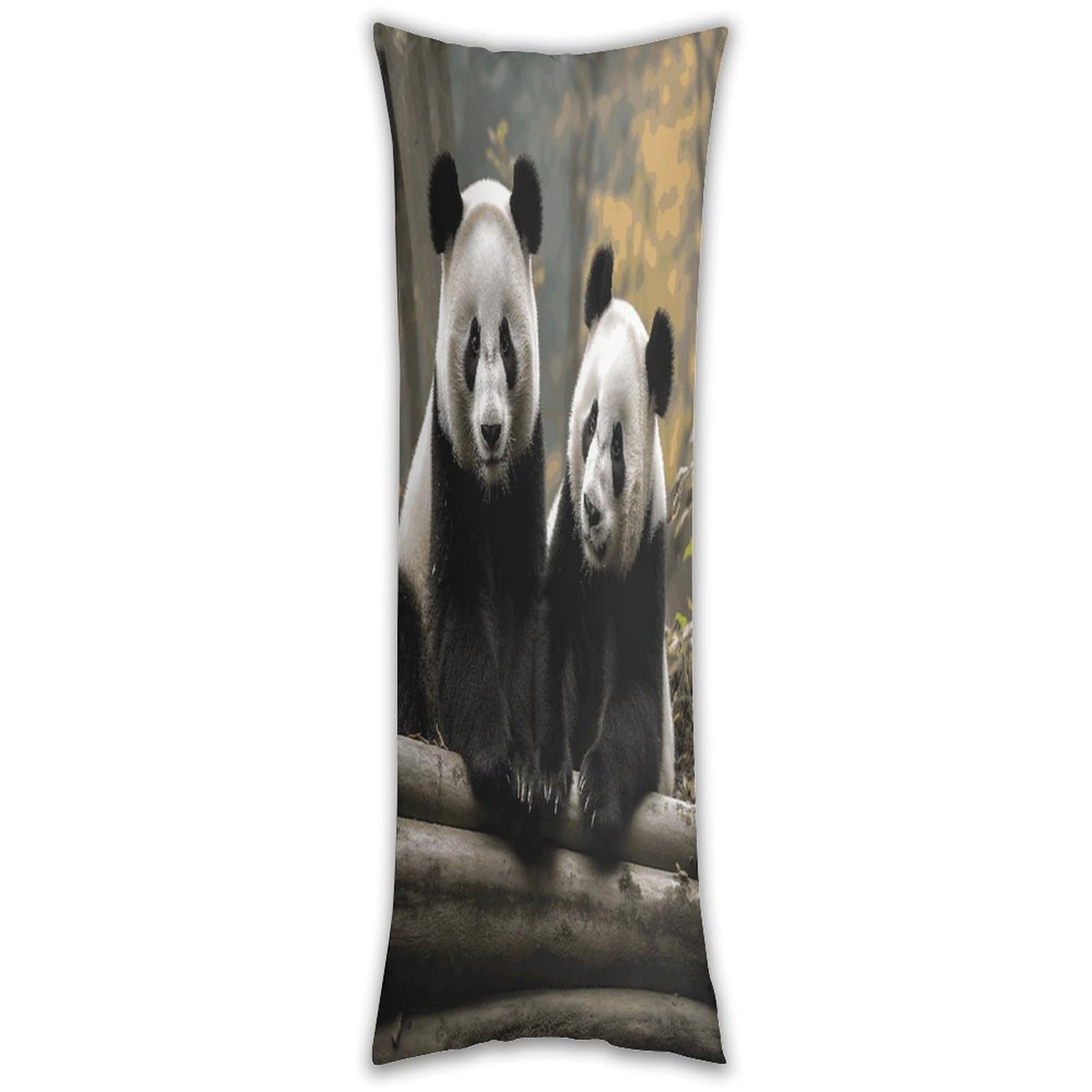 Two Big Pandas Pillow Cases Breathable Vertical Long Pillowcase Body Pillowcase with Hidden Zipper Closure Soft and Cozy Pillow Cover 20x54 Inches for Bedroom Couch