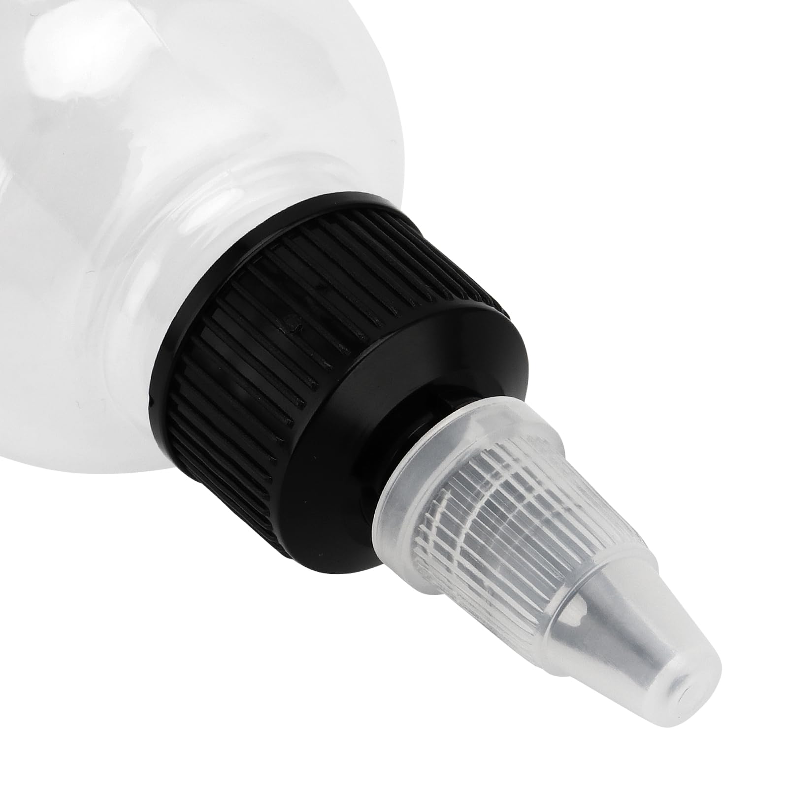 HOIGON Confezione da 30 bottiglie dosatrici trasparenti da 250 ml, in plastica con tappo a vite e imbuti, bottiglie vuote Boston da spremere per condimenti, versamento di vernice, arti e mestieri