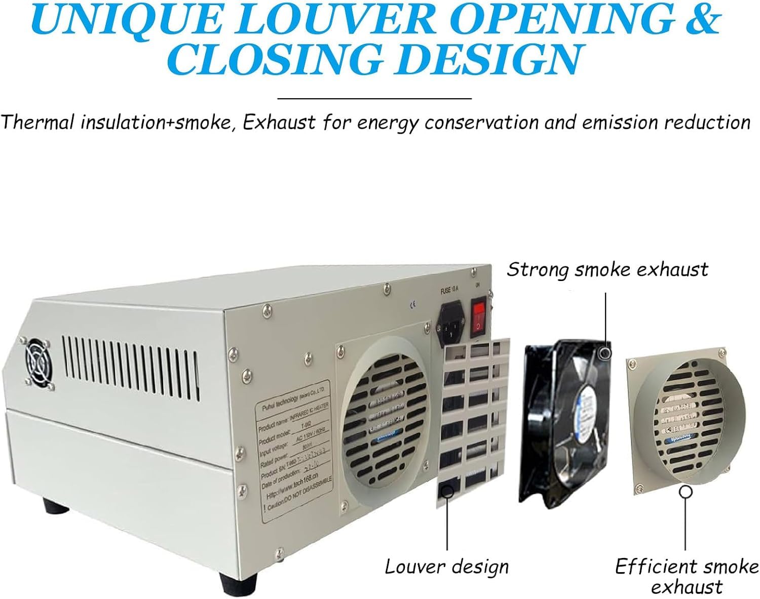 Piec rozpływowy, miniaturowa lutownica z promiennikiem podczerwieni 800 W–2500 W do stacji lutowniczej BGA SMD SMT, kompaktowa konstrukcja do napraw i montażu elektroniki