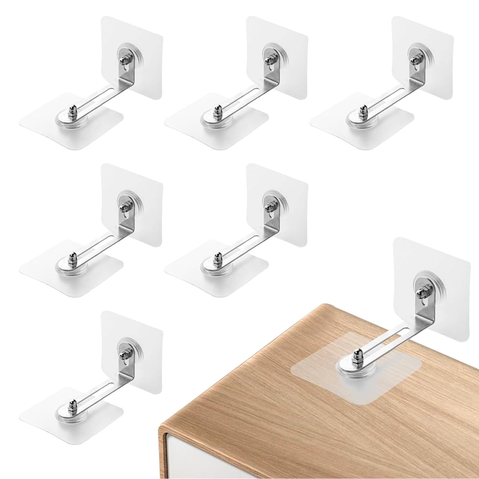 Amazon.co.jp: 家具転倒防止 6本セット 強力タイプ 穴開け不要 目立た