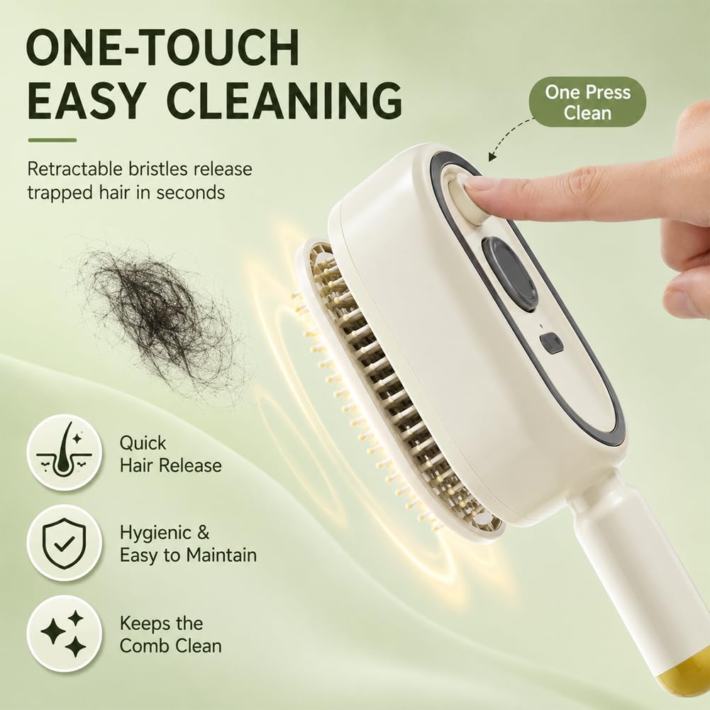 Electric Spray Air Cushion Massage Comb,Masaajero EléCtrico Con Almohadillas De Aire, Cepillo Recargable Para Aceites Esenciales Al Vapor (Purple)