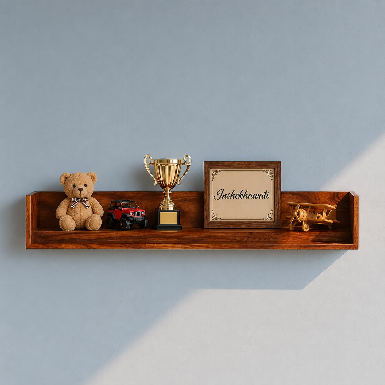Wooden Wall Shelf for Living Room (R.TEAK-34 INCH)-image-8