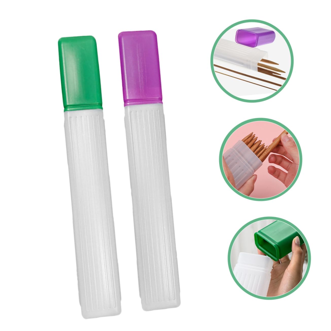 8piezas Estuche De Almacenamiento Para Agujas De Tejer Contenedores Plásticos De Diseño Moderno Para Organizar Herramientas De Costura y Morado Para Aficionados Al