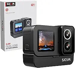 SJ~CAM SJ20 FHD Ultra Night 4K Câmera de Ação Portátil, Dupla Tela, Camera de Ação Esportiva,Bastão de Selfie com 8H de Autonomia,Lente Dupla F2.0/F1.3 4K,Zoom 8X