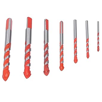 Generic Drill Bit, Durable Drilling Bit Kit, Multifunction High Hardness for Concrete Ceramic Tiles(7pcs)'