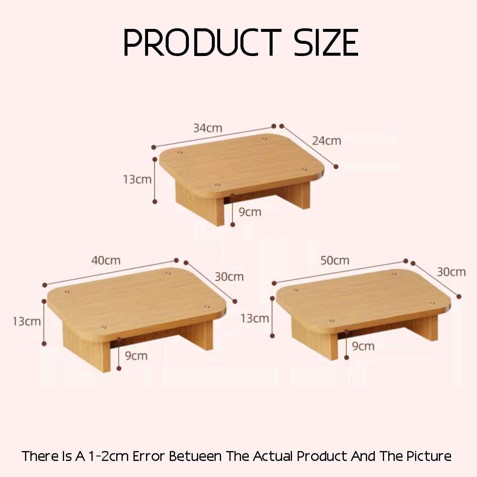 Poggiapiedi Ergonomico In Legno, Poggiapiedi Sotto La Scrivania | Poggiapiedi for sedia for poggiagambe, con angolo di inclinazione di 20°, carico massimo 120 kg(Color1,34x24x13cm)