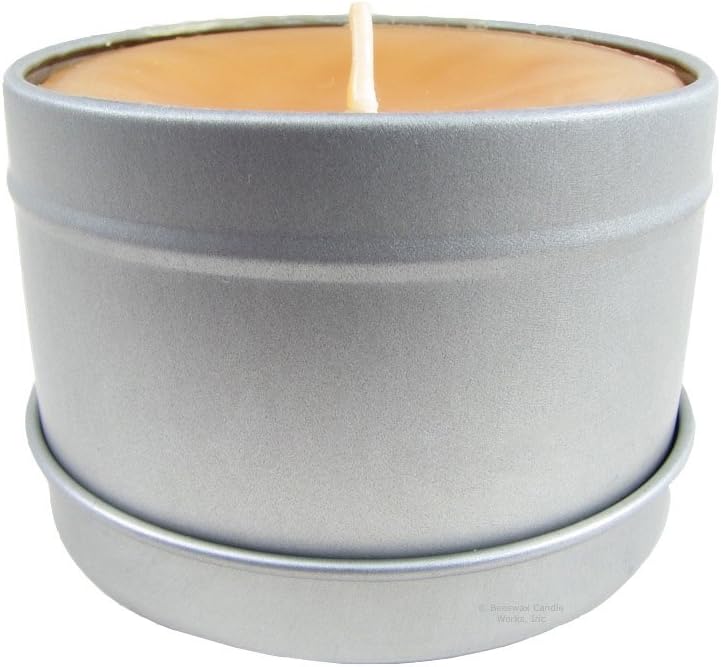 Beeswax Candle Works, 8-Ounce Emergency/Travel Tin Candle (Pack of 2) 100% USA Beeswax