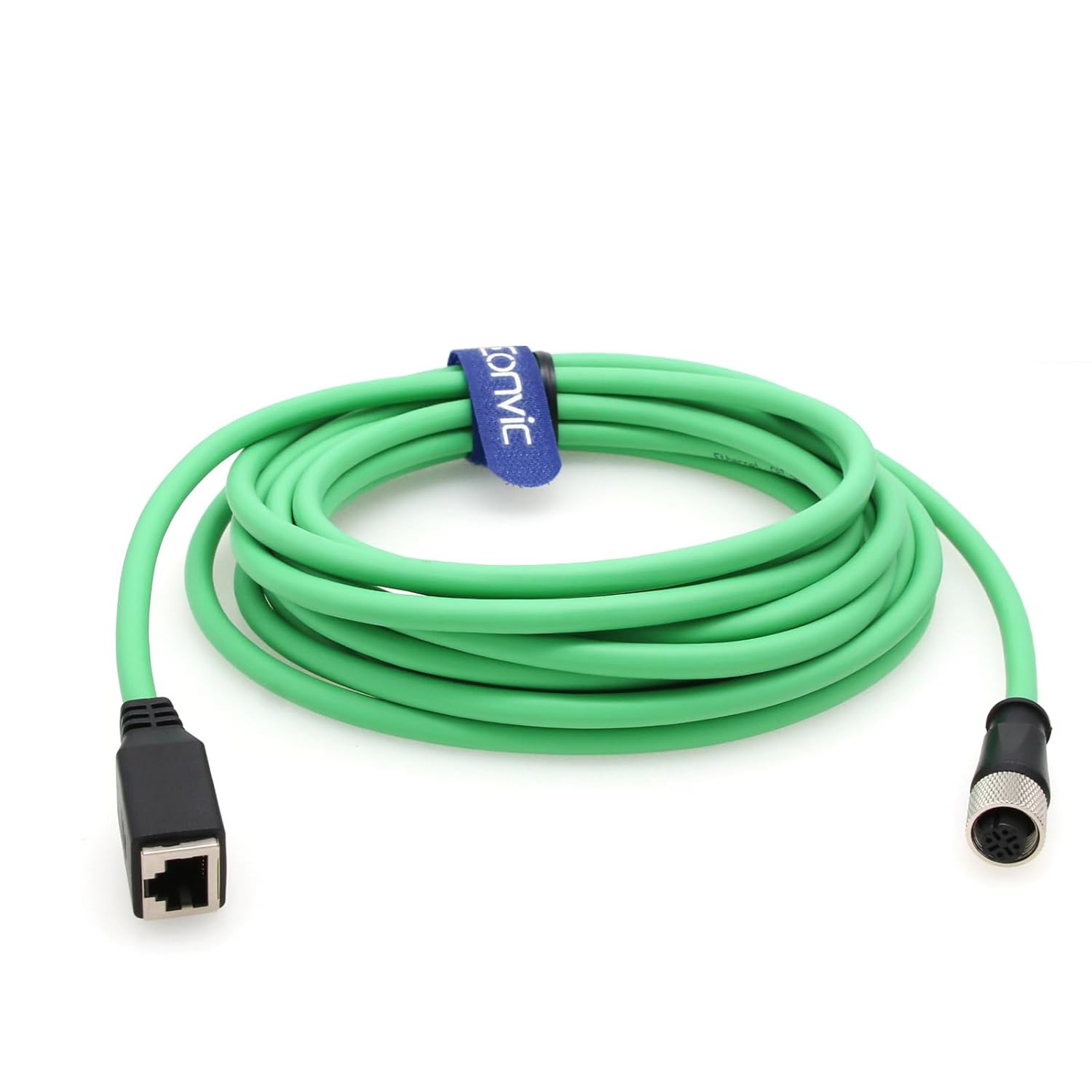 Eonvic Industrial Ethernet Cat6 M12 4 Pin Female D-Code to RJ45 Female Gigabit High Flex Shielded Ethernet Extension Cable, 4pin Female M12 to RJ45 Female 5M