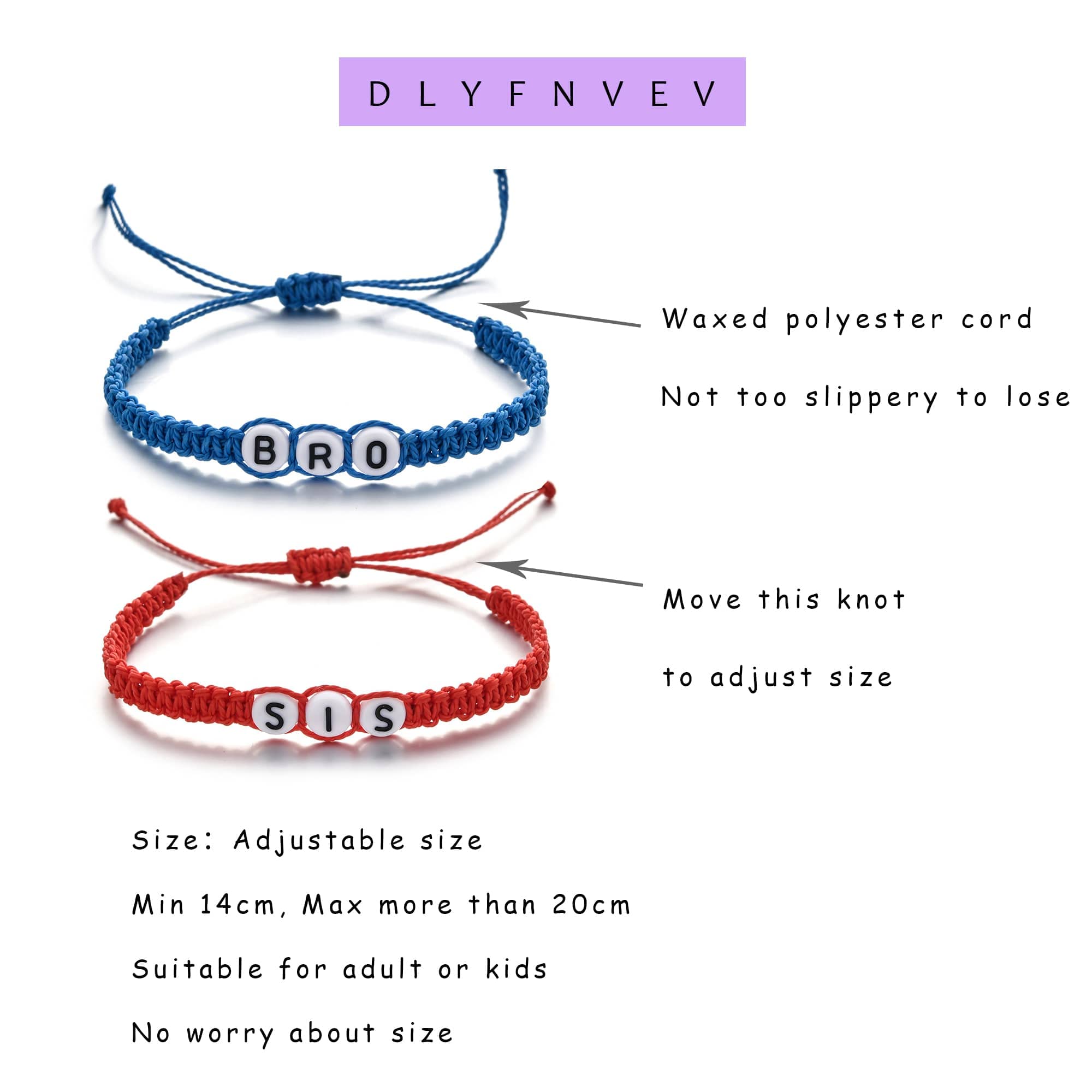 Fathers Day Birthday Christmas Dad Mom Brother Sister Bracelet Adjustable Handmade String Bracelet Gifts (Adjustable size - suitable for 14cm-20cm wrist length)