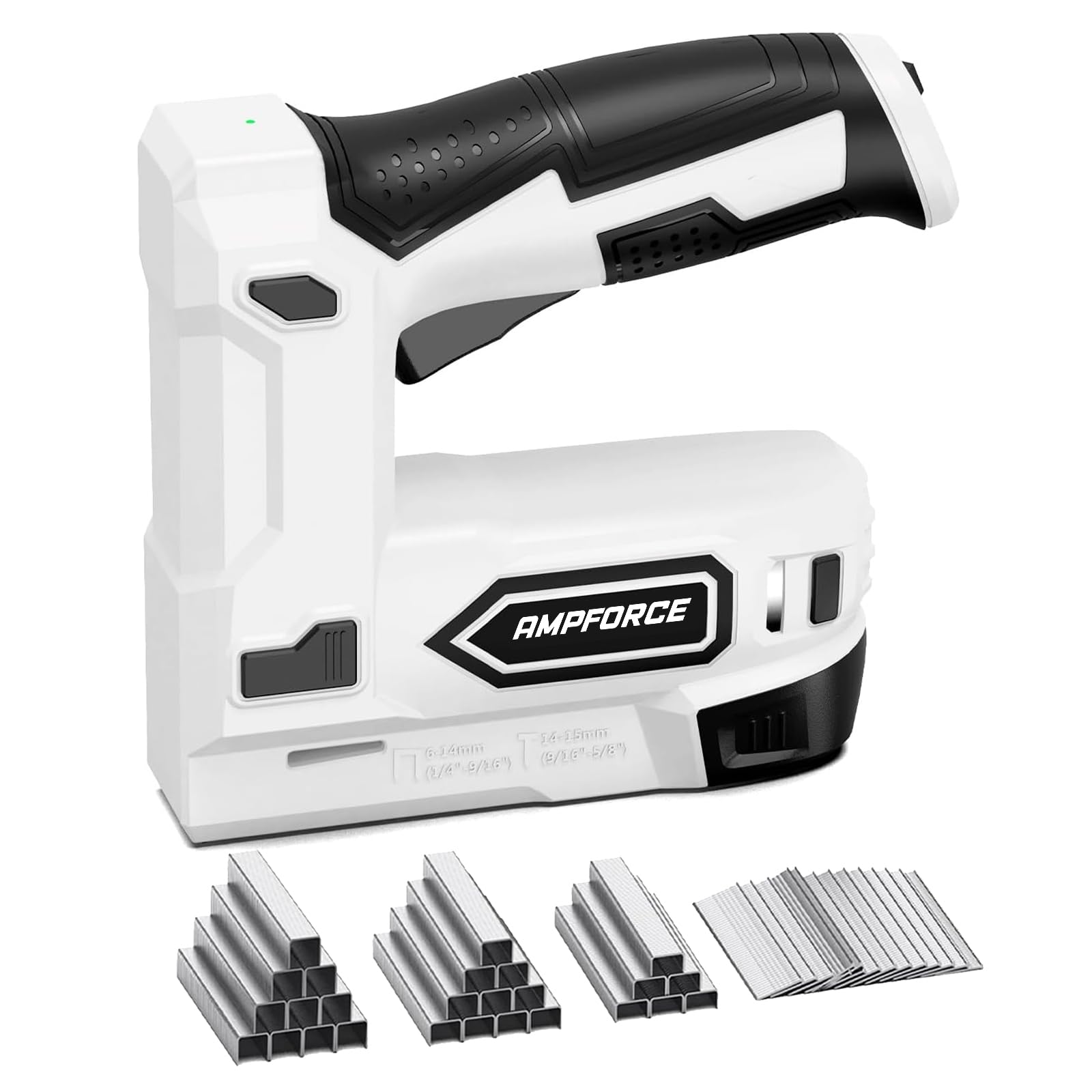Akku Tacker, 2-in-1 Lithium-Ionen-Heftgerät, 4V Nagelgerät Set Mit Ladekabel, 1200 Heftklammern &400 Nägel, Power-Tacker für Bastelarbeiten, DIY und Polsterarbeiten