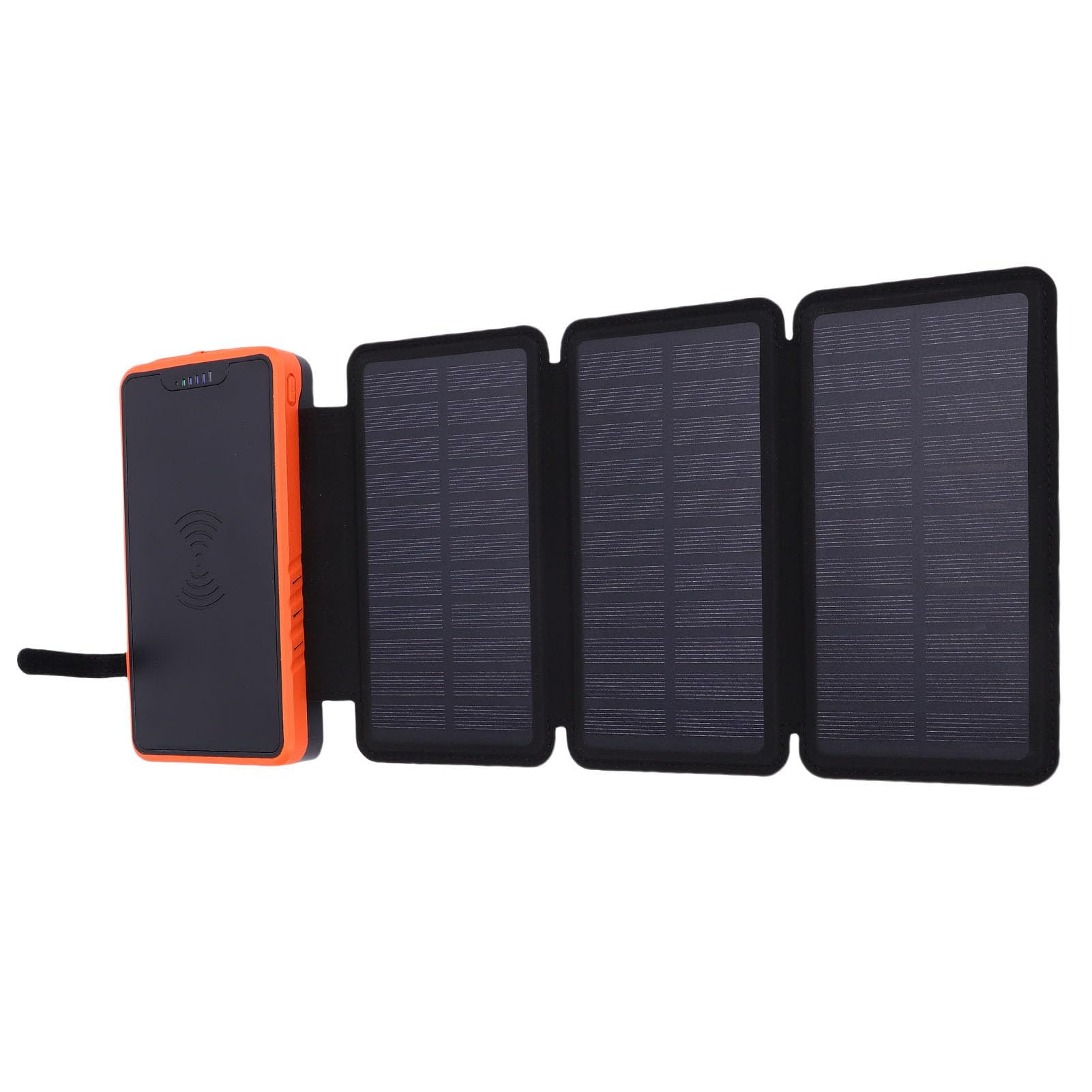 20000-mAh-Solar-Powerbank, Effiziente Kabellose Powerbank mit Dreifachem Solarpanel, LED-Licht und Doppeltem USB-Ausgang, Wasserdichter Externer Akku für Telefon-Tablet (ORANGE)